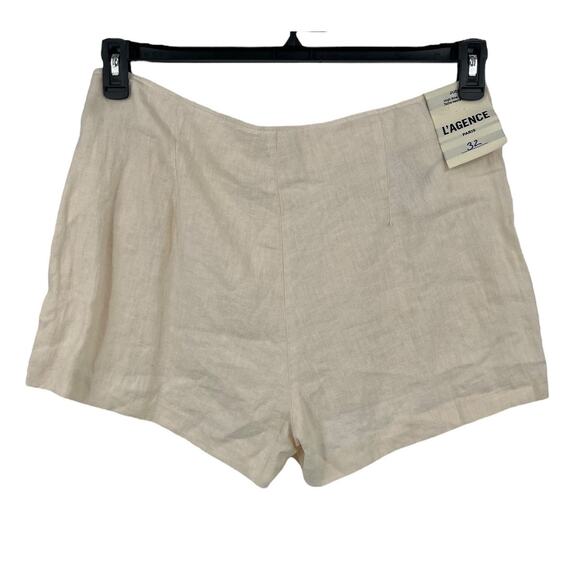 L'Agence shorts Jude high rise sailor linen beige size 32 - Picture 4 of 7
